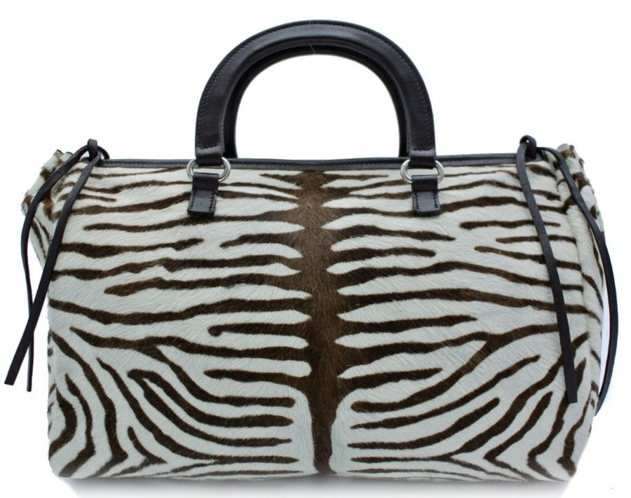 ZEBRA - calf Hair handbag, zebra handbag, zebra tote bag, animal print tote bag, animal print handbag, women's bag, zebra brown-black
