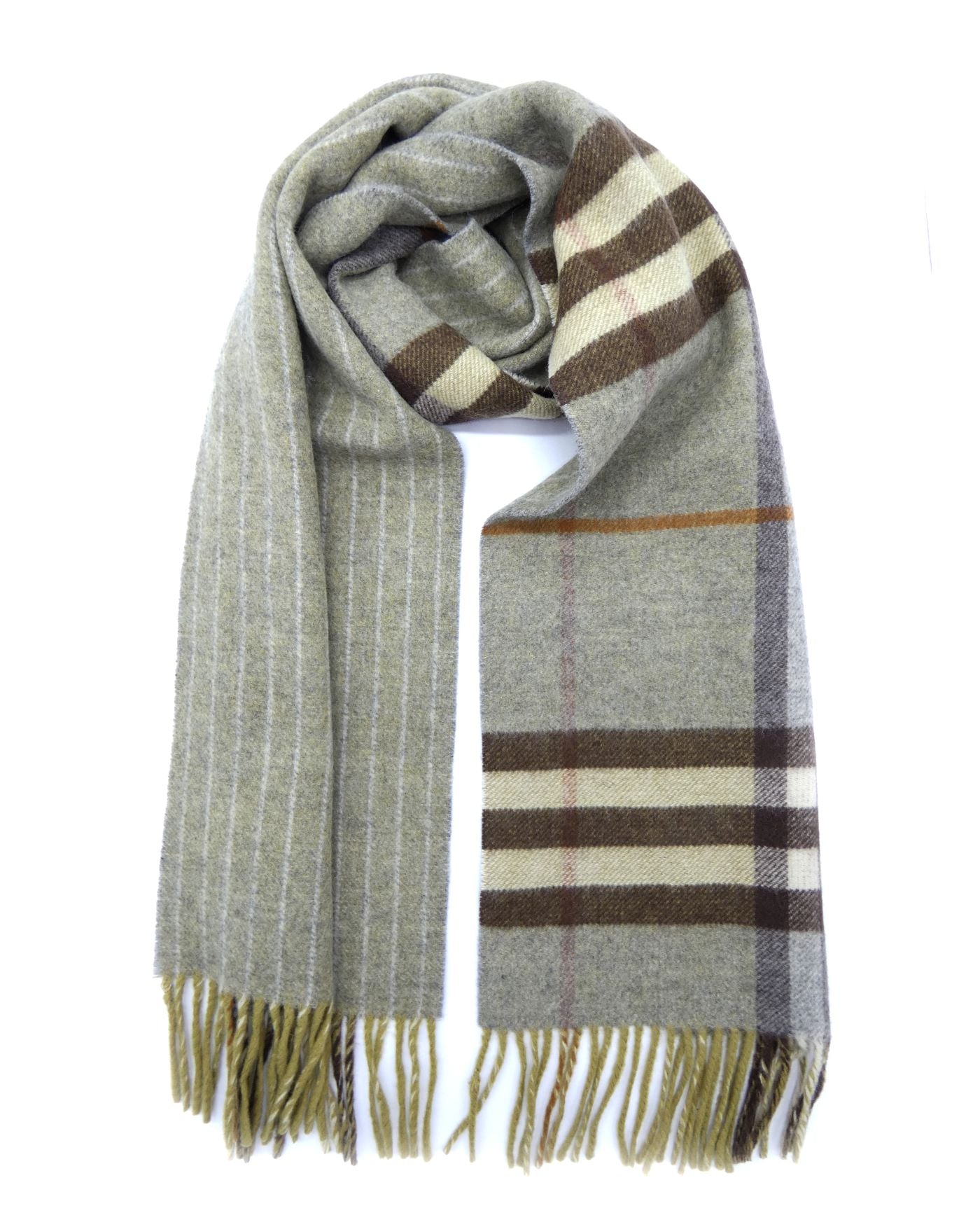 Grey Check reversible wool shawl, Burberry