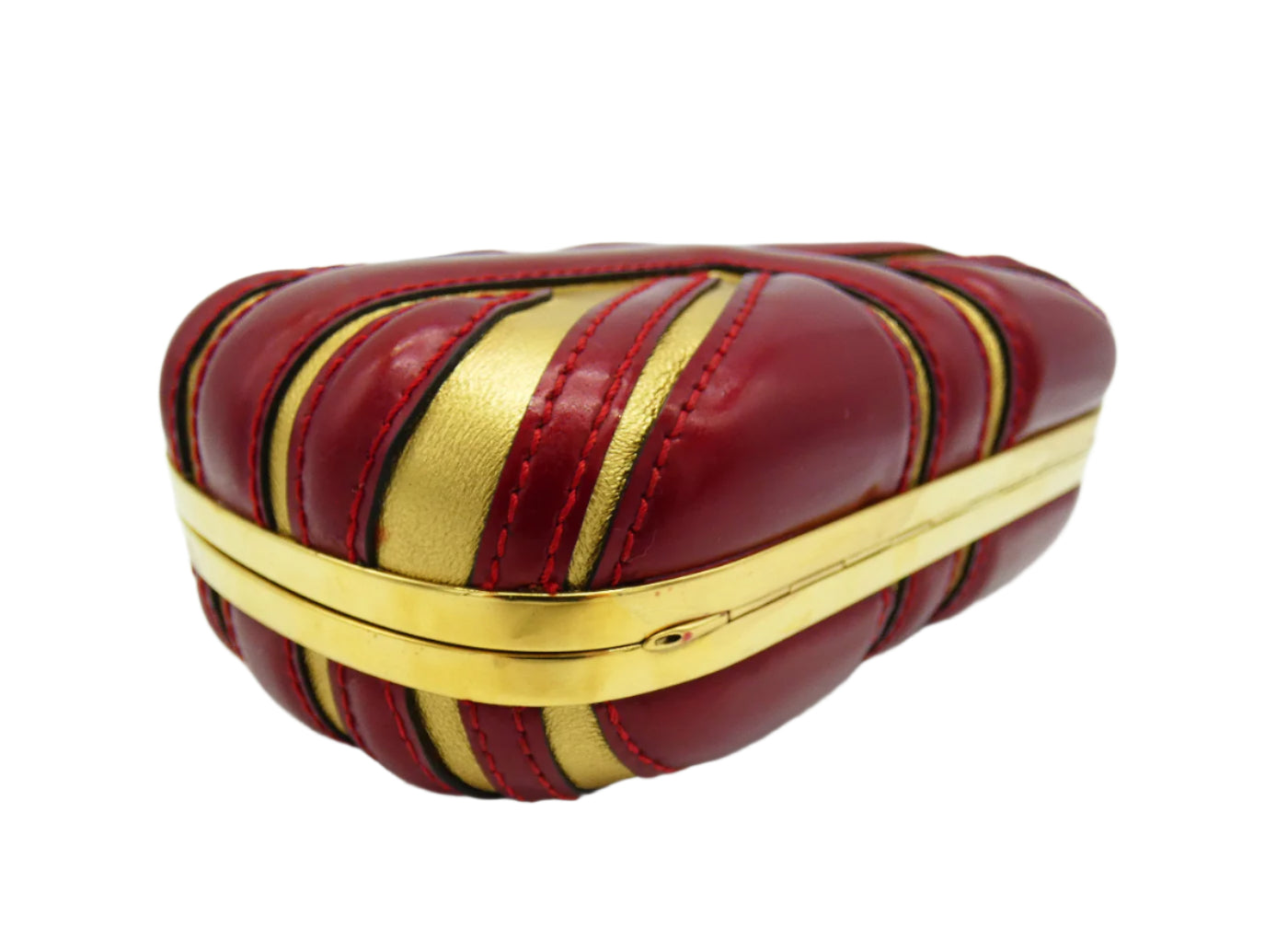 Alexander McQueen Red and Gold Britannia Clutch Bag Alexander McQueen