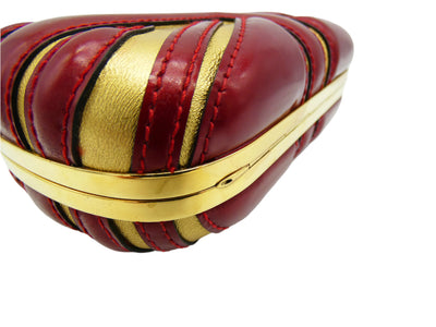 Alexander McQueen Red and Gold Britannia Clutch Bag Alexander McQueen