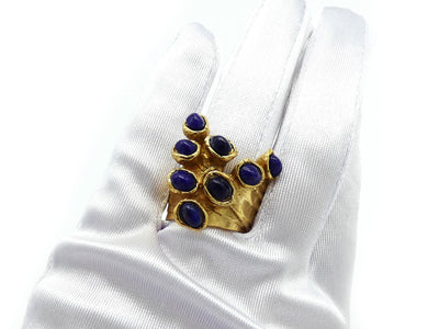 YSL Blue and Gold Arty Dots Ring