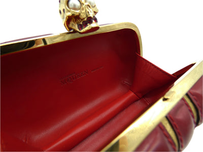 Alexander McQueen Red and Gold Britannia Clutch Bag Alexander McQueen