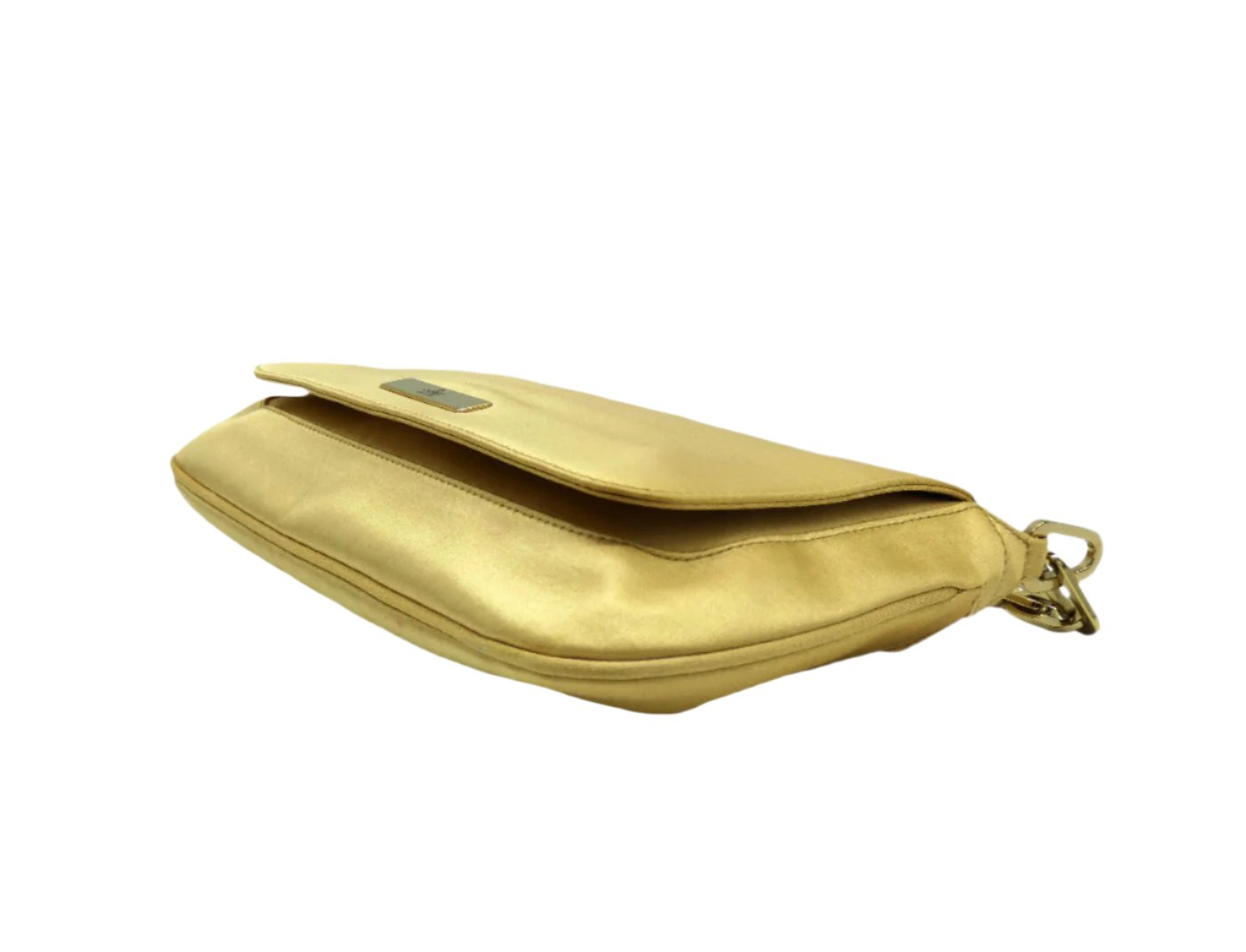 Gucci Gold Chain Link Satin Evening Bag