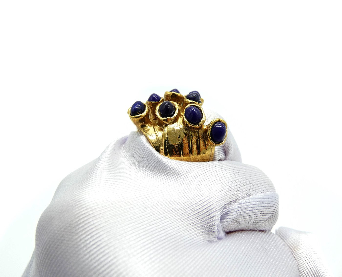 YSL Blue and Gold Arty Dots Ring