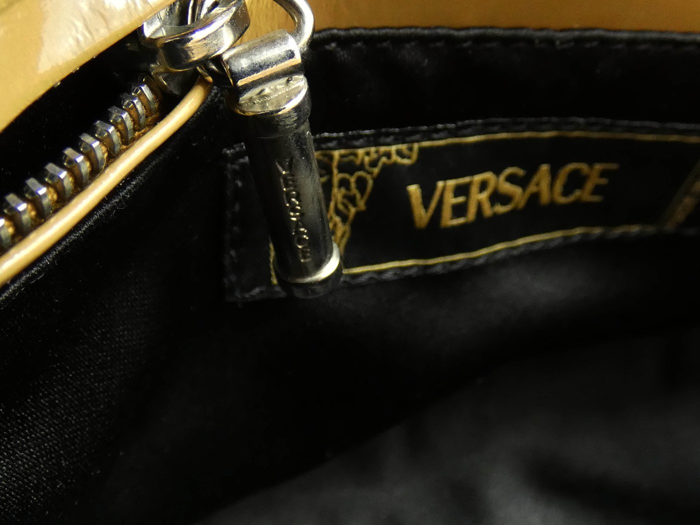 Versace Zebra Calf Studded Mini Chain Bag