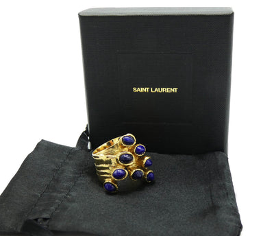 YSL Blue and Gold Arty Dots Ring