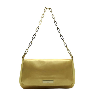 Gucci Gold Chain Link Satin Evening Bag