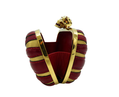 Alexander McQueen Red and Gold Britannia Clutch Bag Alexander McQueen