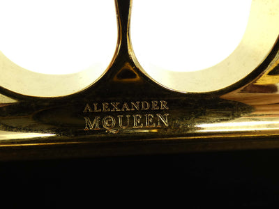 Alexander McQueen Black Studded Leather Skull Knuckle Clutch