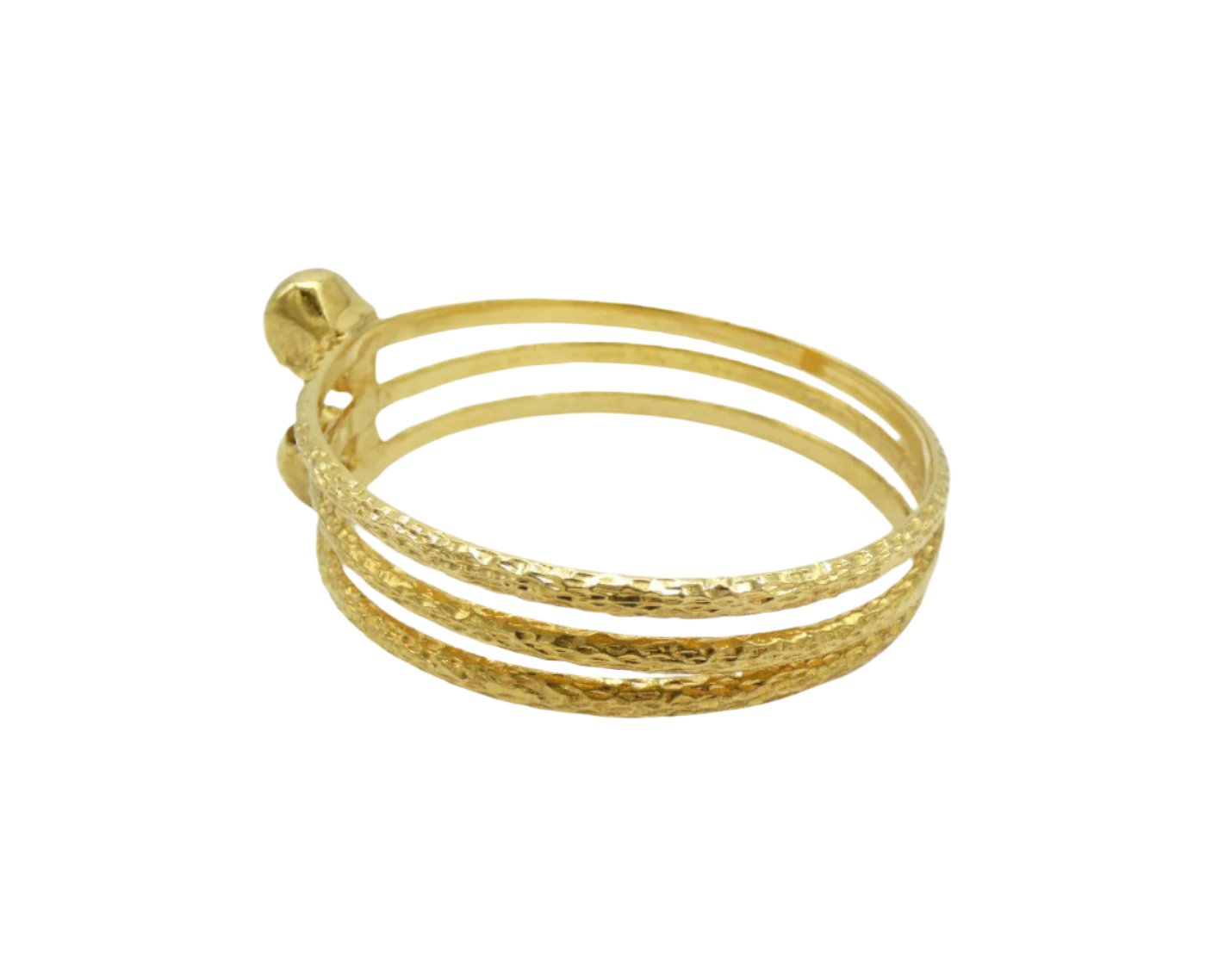 Alexander McQueen Antique Gold Double Skull Bangle