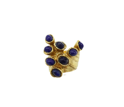 YSL Blue and Gold Arty Dots Ring