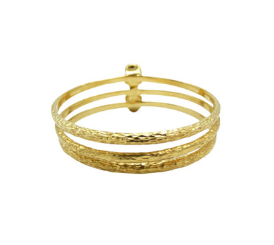 Alexander McQueen Antique Gold Double Skull Bangle