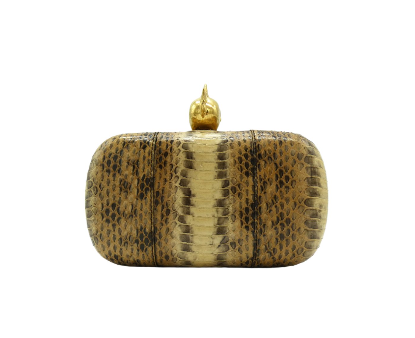 Alexander McQueen Snakeskin Mohawk Skull Clutch