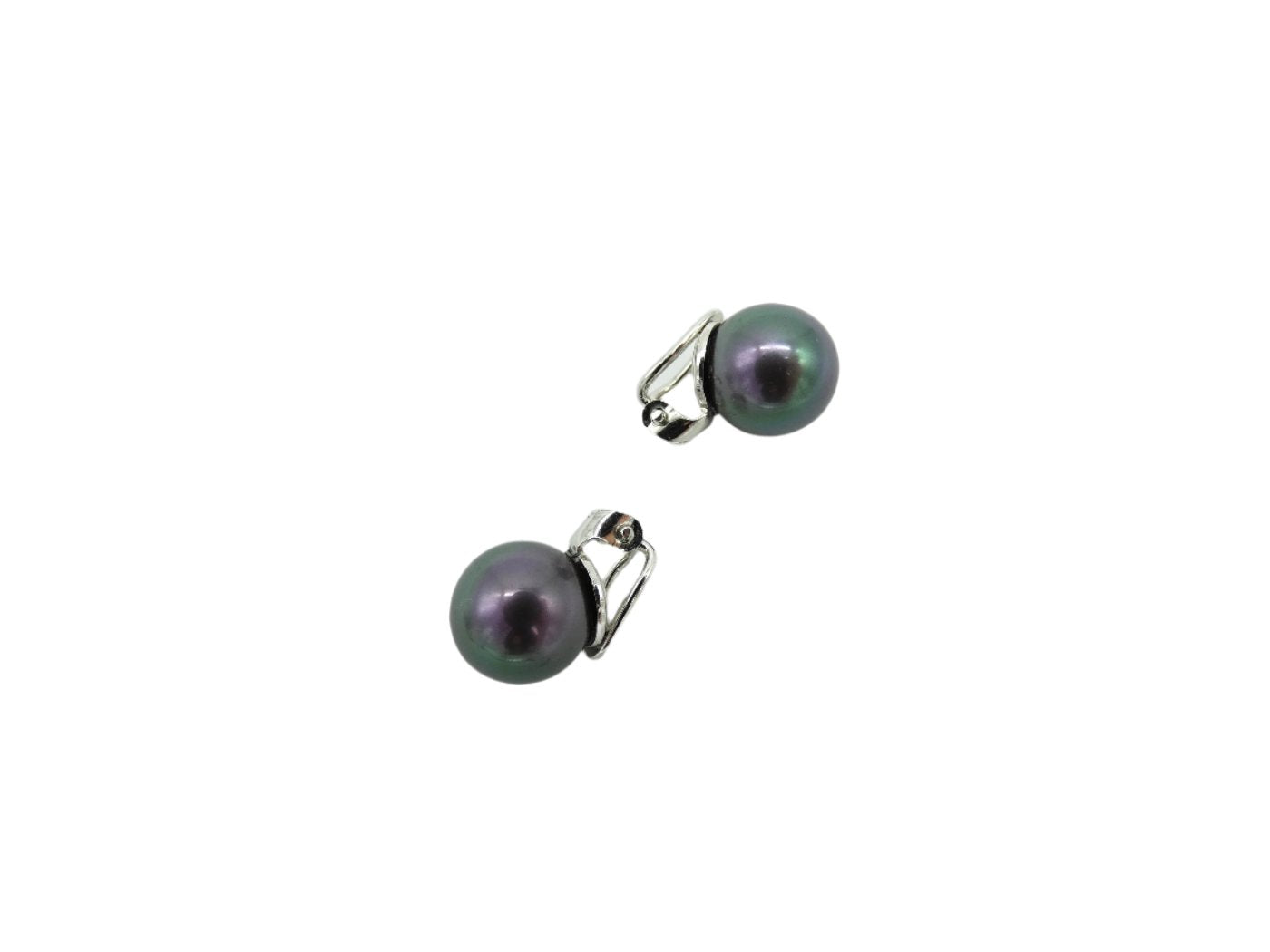 Christian Dior Grey Pearl Clip Earrings