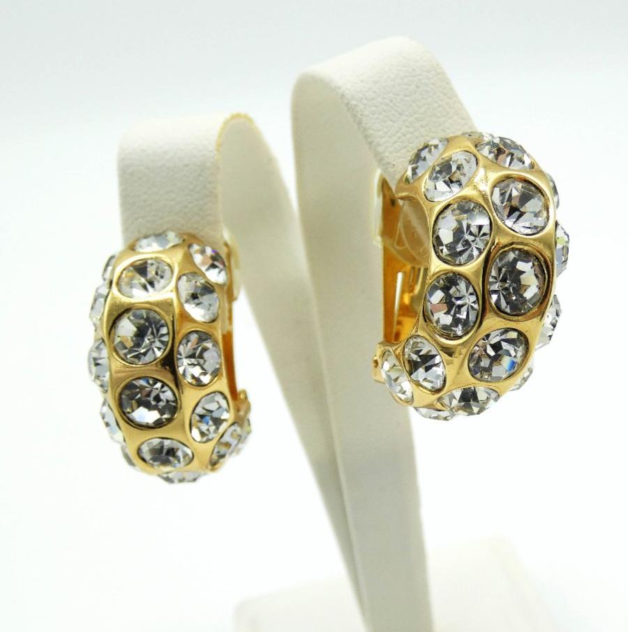 Christian Dior Swarovski Crystal Clip Earrings Earrings Christian Dior