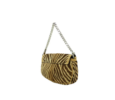 Versace Zebra Calf Studded Mini Chain Bag