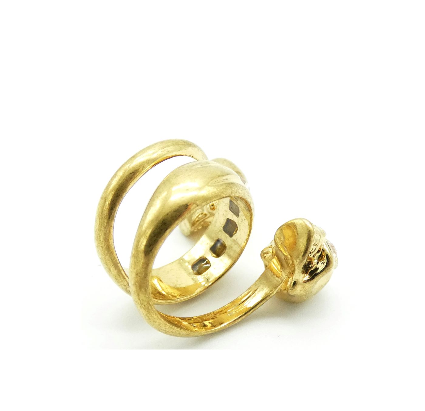 Alexander McQueen Twin Skull Antique Gold Wrap Ring