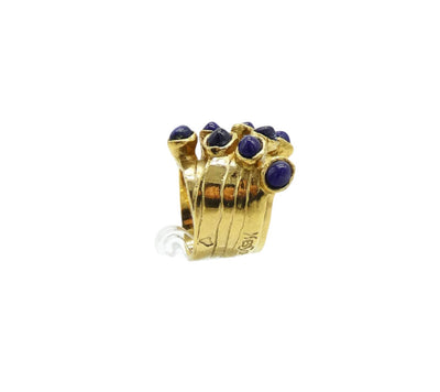 YSL Blue and Gold Arty Dots Ring