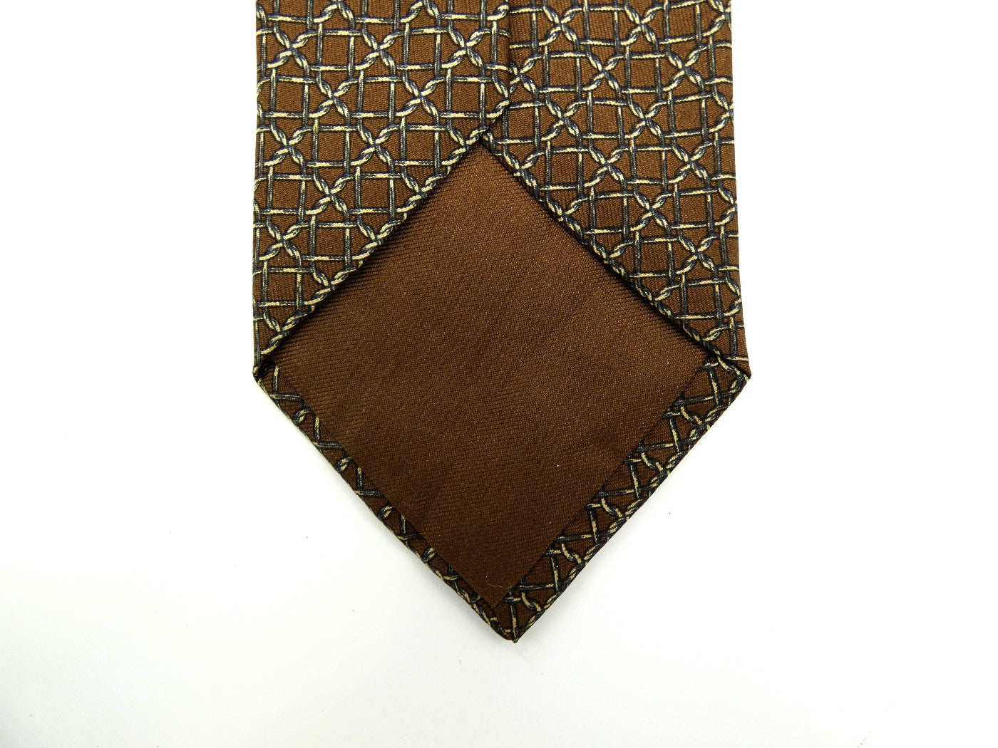 Hermès Brown and Grey Twisted Wire Graphic Silk Tie