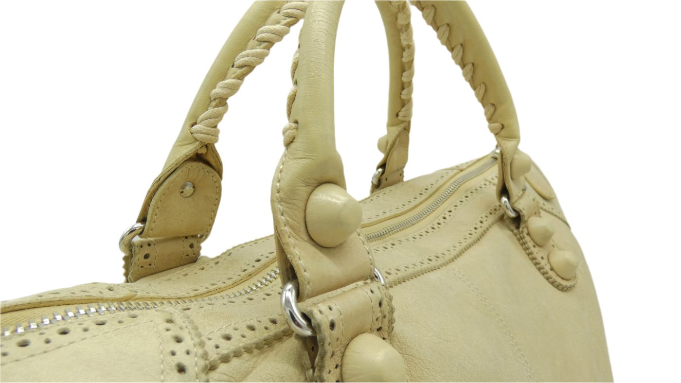 Balenciaga Praline Classic Brogue Work Covered 21 Bag