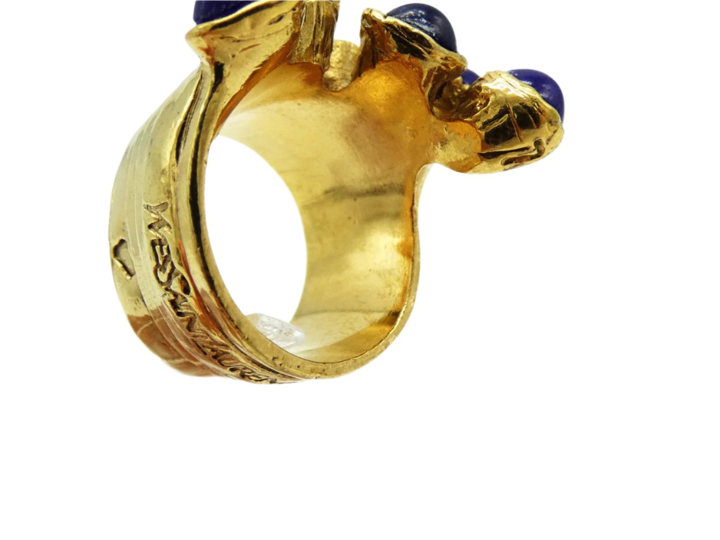 YSL Blue and Gold Arty Dots Ring