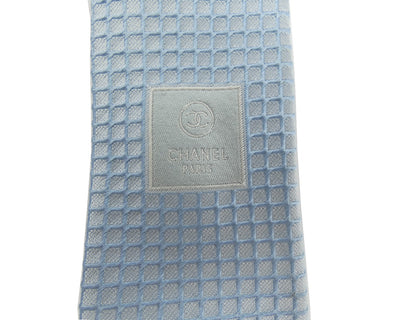 Chanel Light Blue Graphic Silk Tie