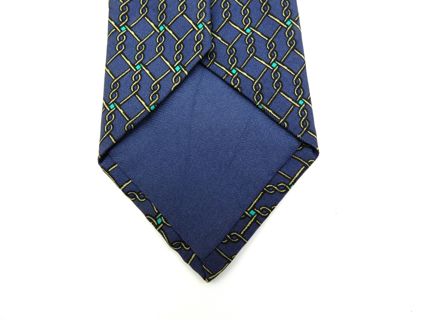 Hermès Blue and White Twisted Wire Graphic Silk Tie