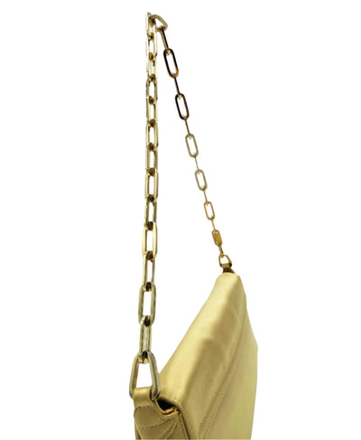 Gucci Gold Chain Link Satin Evening Bag