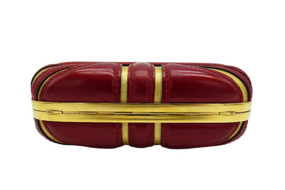 Alexander McQueen Red and Gold Britannia Clutch Bag Alexander McQueen