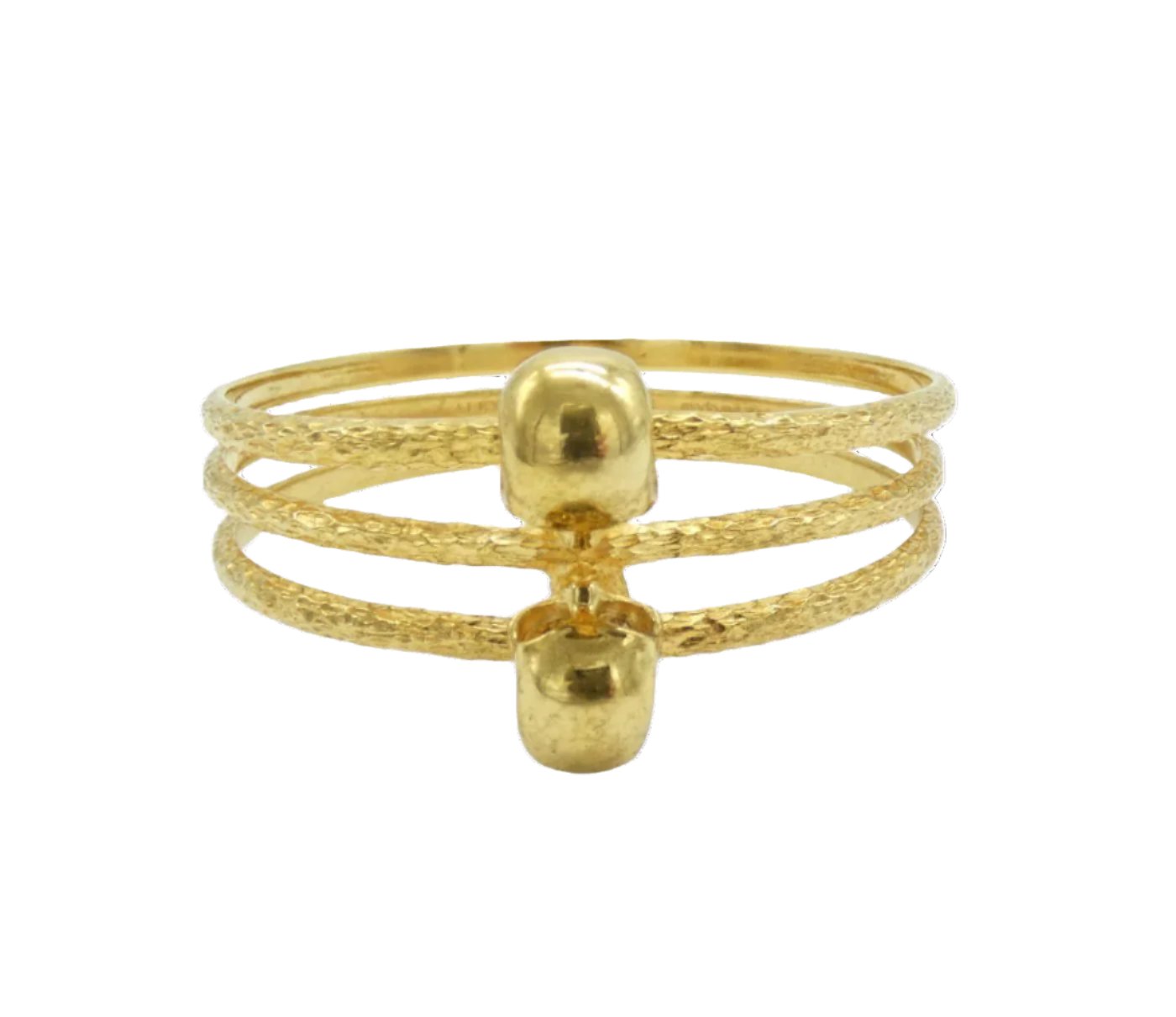 Alexander McQueen Antique Gold Double Skull Bangle Bracelet Alexander McQueen