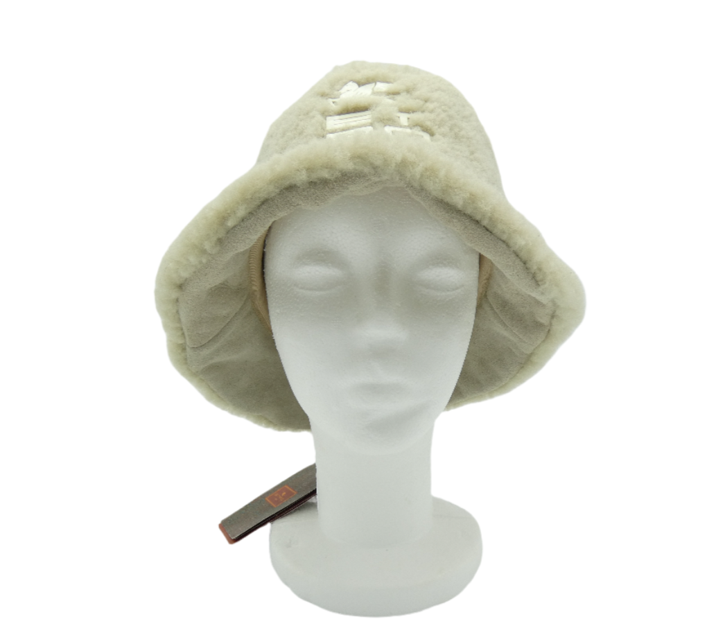 Etro Beige Lambswool Logo Bucket Hat