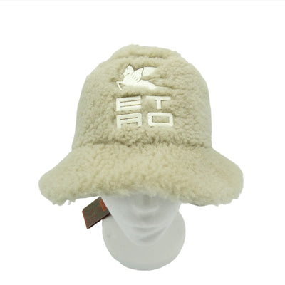 Etro Beige Lambswool Logo Bucket Hat