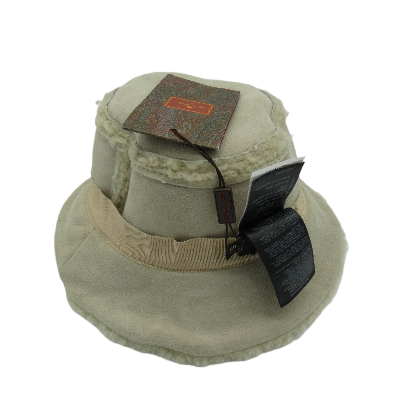 Etro Beige Lambswool Logo Bucket Hat