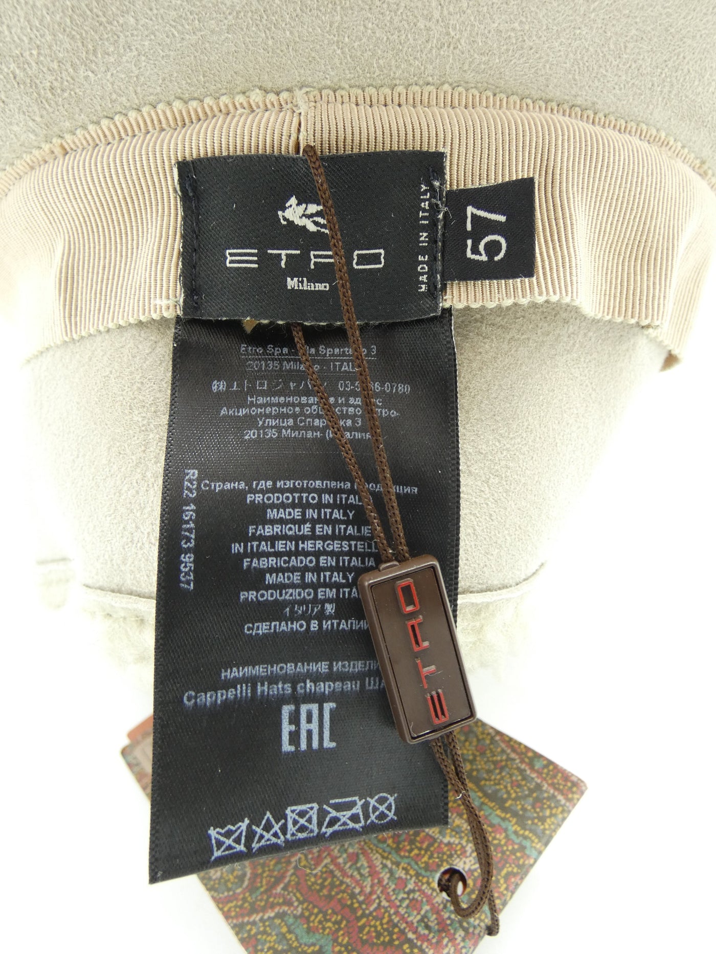 Etro Beige Lambswool Logo Bucket Hat