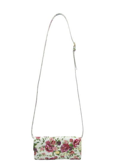 Dolce & Gabbana Dauphine Rose Print Leather Crossbody Clutch