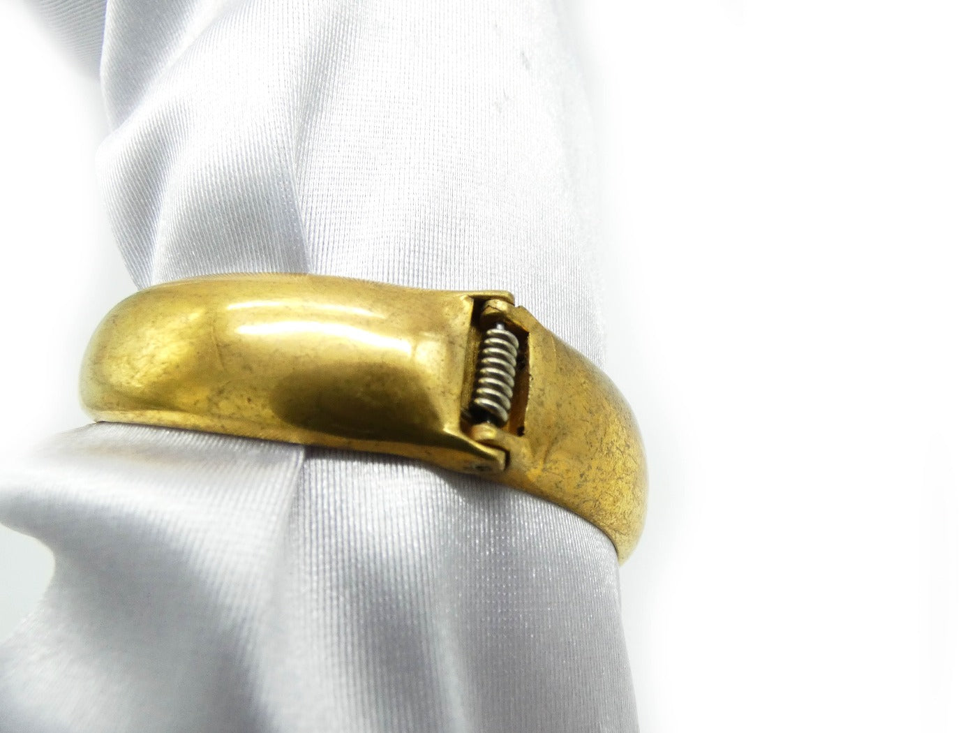 Alexander McQueen Antique Gold White Mohawk Bangle