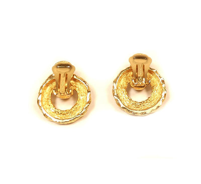 Christian Dior Gold Rope Clip Earrings Earrings Christian Dior