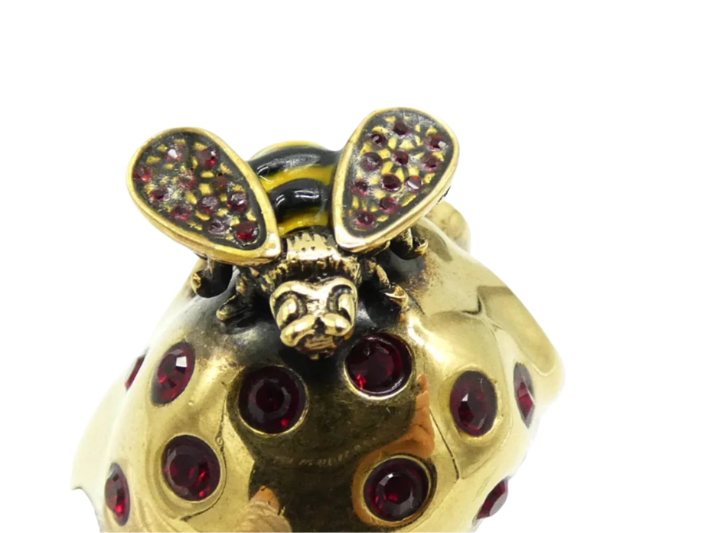 Alexander McQueen Gold Skull and Bee Ring