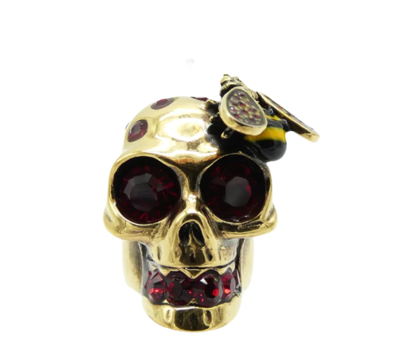 Alexander McQueen Gold Skull and Bee Ring