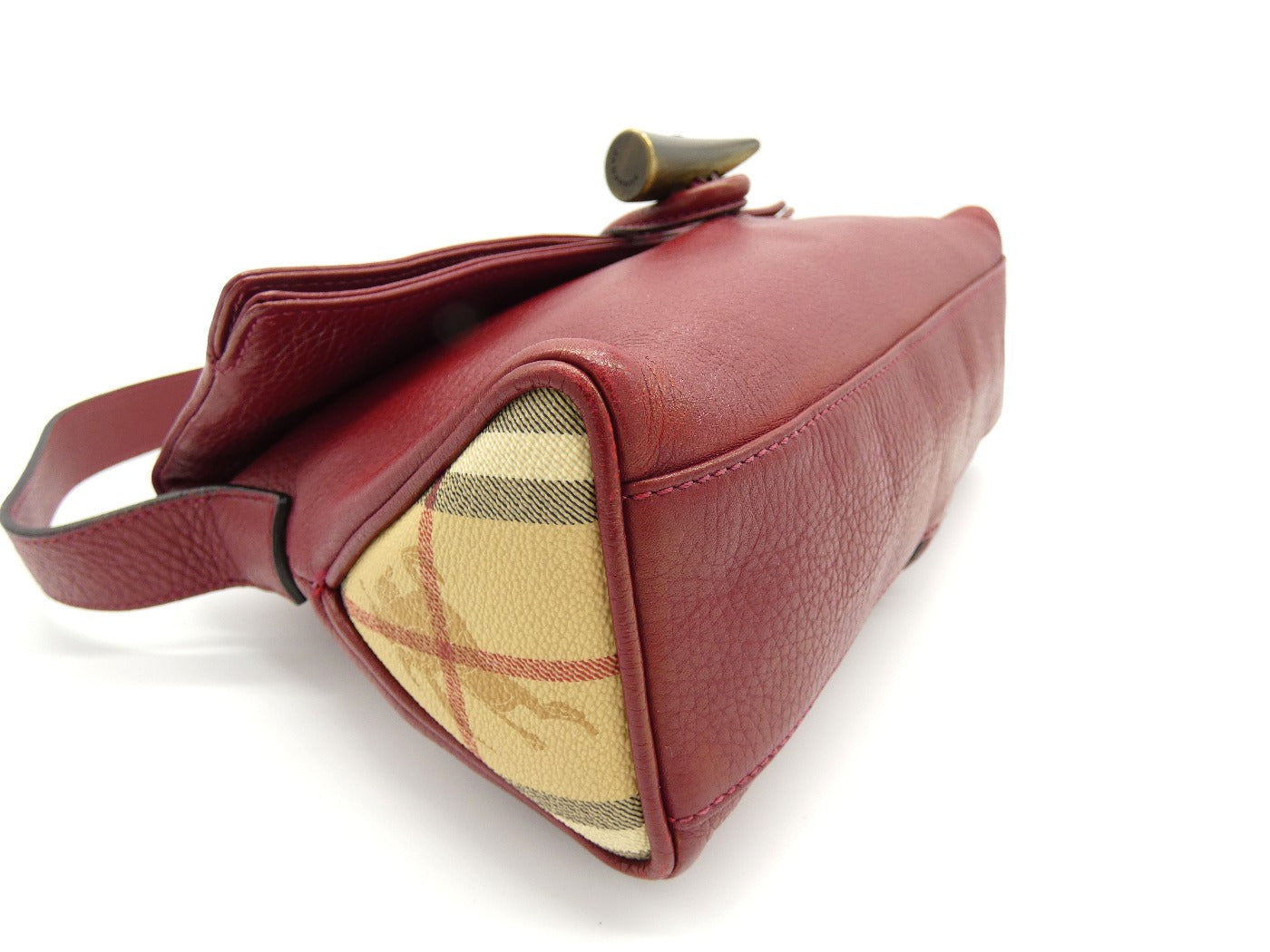 Burberry Vintage Red Leather Horn Bag