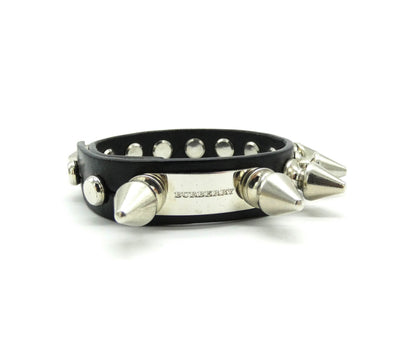 Burberry Silver Spike Leather Bracelet Bracelet Burberry