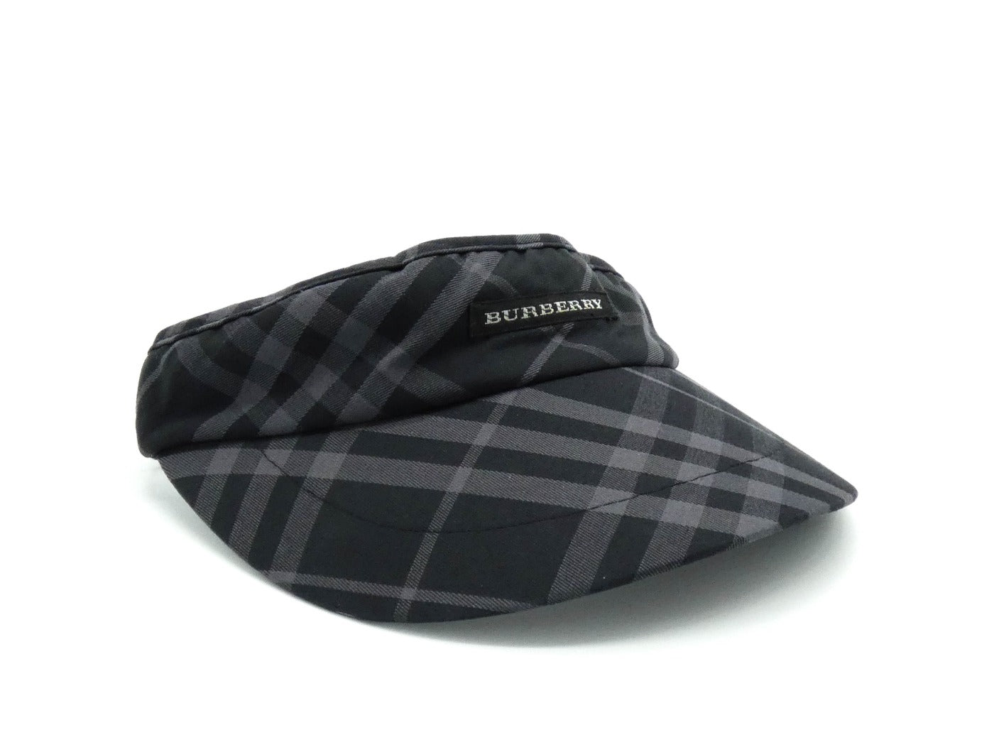 Burberry Black and Grey Nova Check Golf Visor Occhi Azzurri