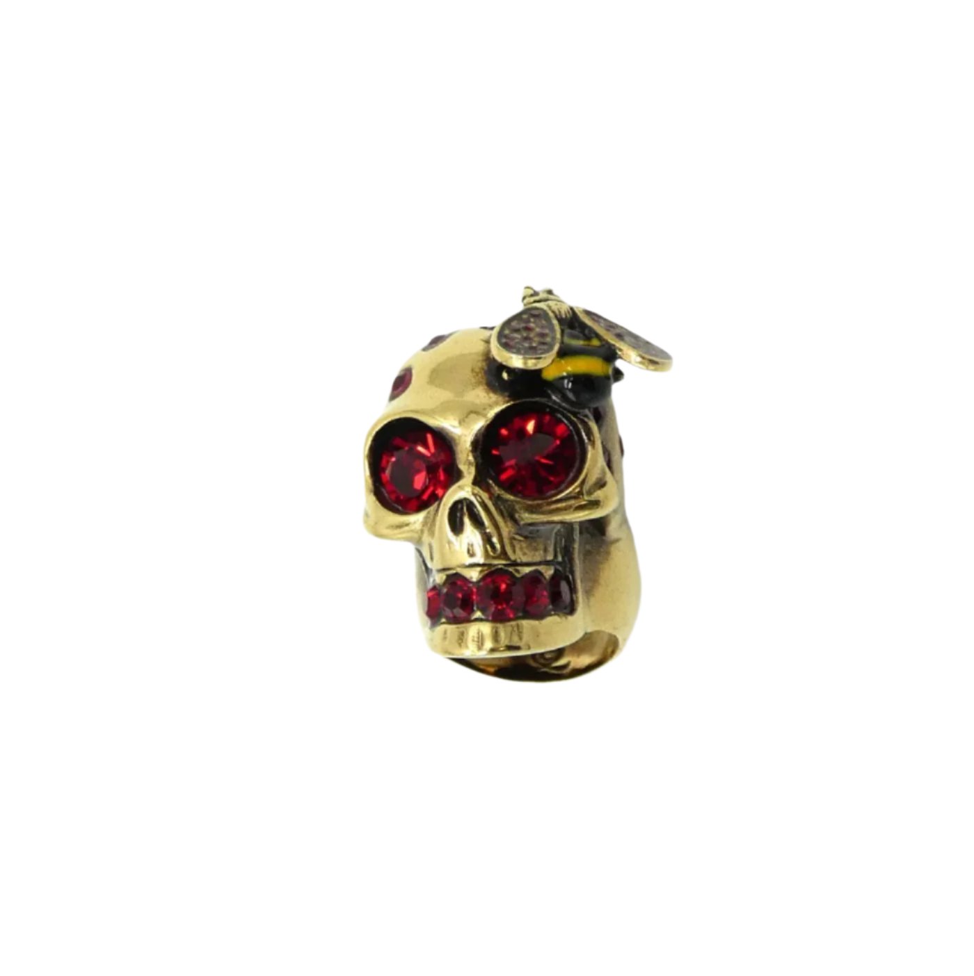 Alexander McQueen Gold Skull and Bee Ring