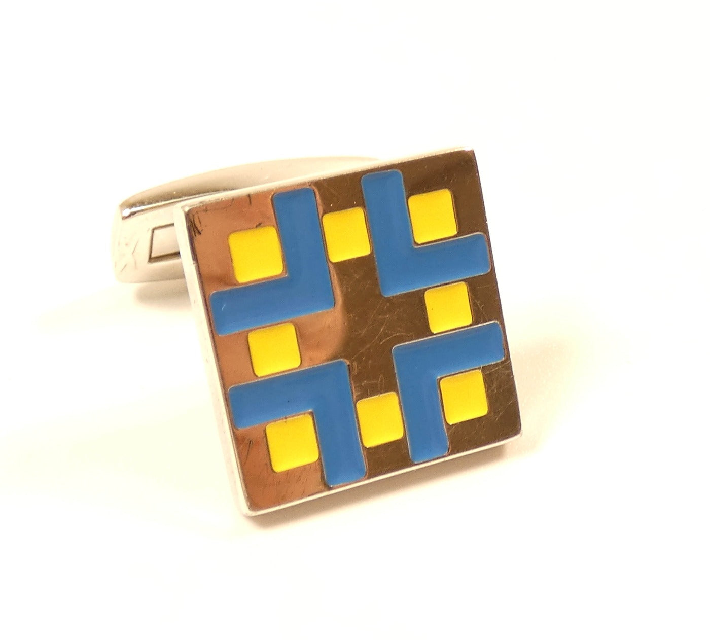 Burberry Enamel Plaid Cufflinks