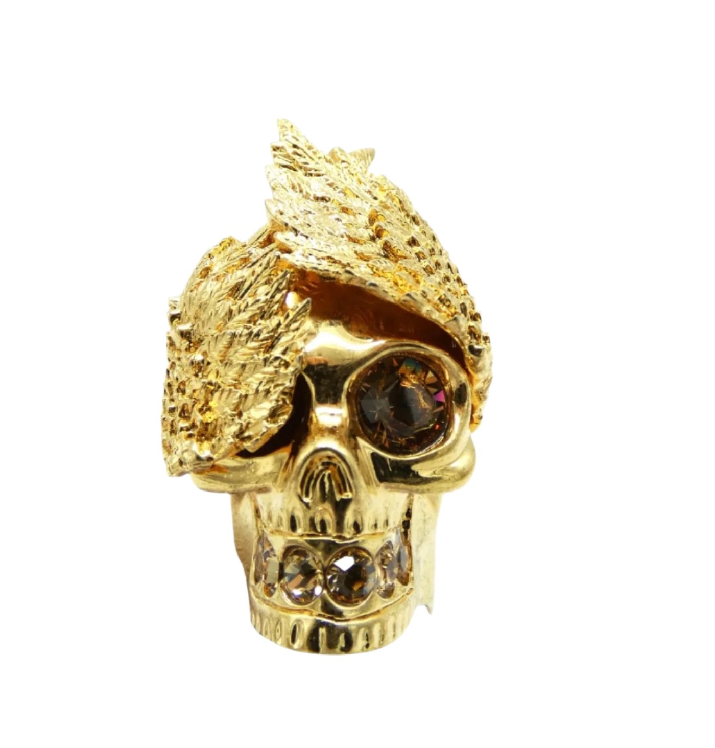 Alexander McQueen Gold Winged Skull Ring