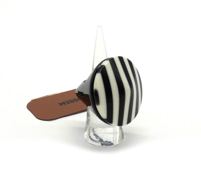 Missoni Modern Large Black and White Cocktail Ring Ring Missoni