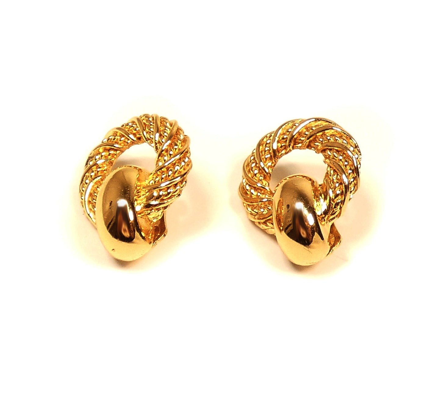 Christian Dior Gold Rope Clip Earrings Earrings Christian Dior