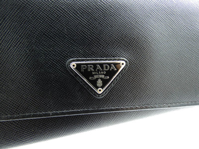 Prada Black Saffiano Long Wallet