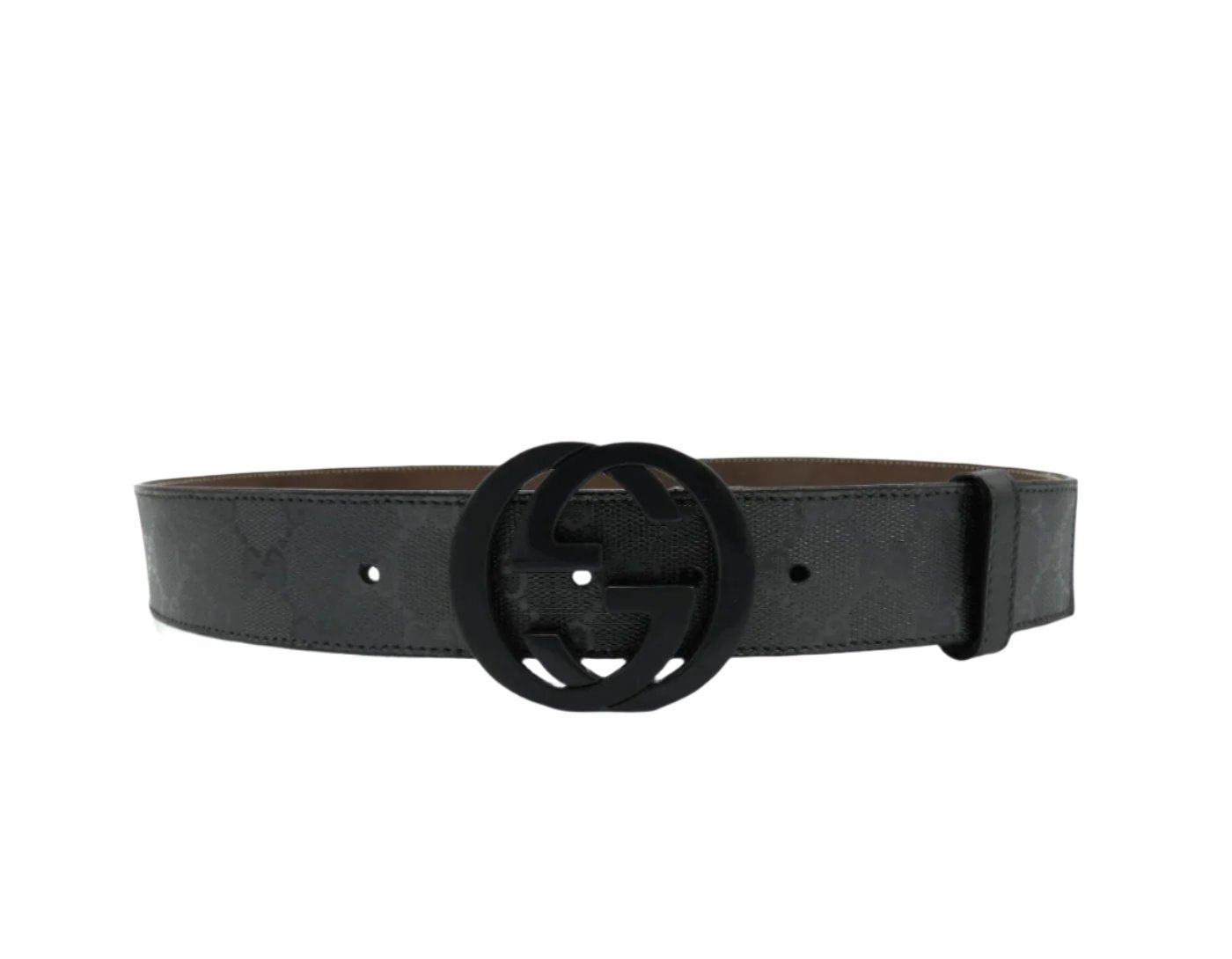 Gucci GG Black Grey Imprime Belt