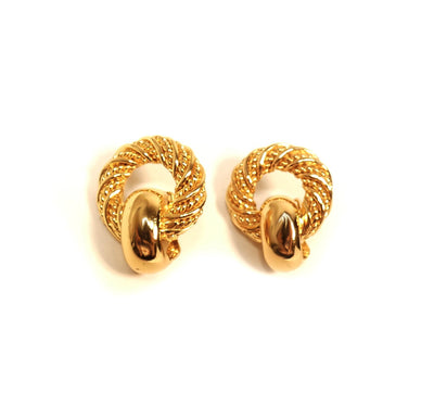 Christian Dior Gold Rope Clip Earrings Earrings Christian Dior